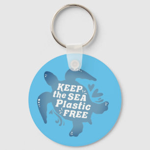 Houd het plastic vrije Zee Sleutelhanger