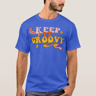 Houd het Retro Bloemen Glimlach Gezicht Geestelijk T-shirt