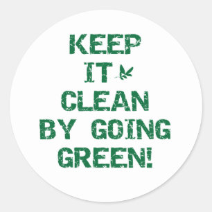 Houd het schoon door groen te gaan ronde sticker