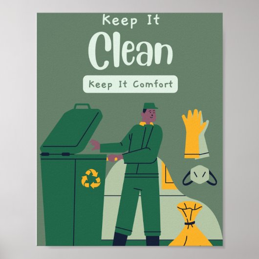 Houd het schoon, houd het comfortabel poster (Voorkant)