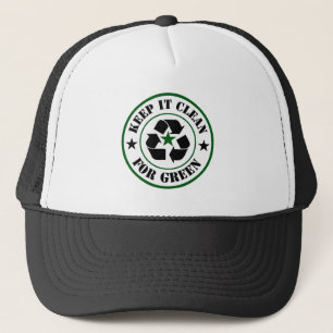 Houd het schoon voor groene Logo Trucker Pet