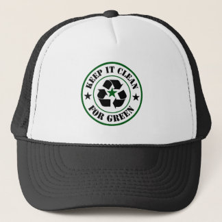 Houd het schoon voor groene Logo Trucker Pet