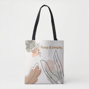 'Houd het Simpel' Aardse Botanische Kunst Draagtas