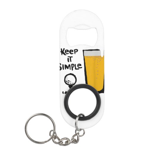 Houd het simpel, grappig golfbier mini flessenopener (Voorkant)