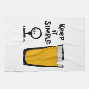 Houd het simpel, grappig golfbier theedoek