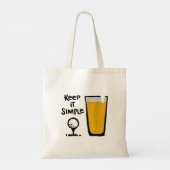 Houd het simpel, grappig golfbier tote bag (Achterkant)