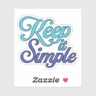 Houd Het Simpel Sticker (Blauw)