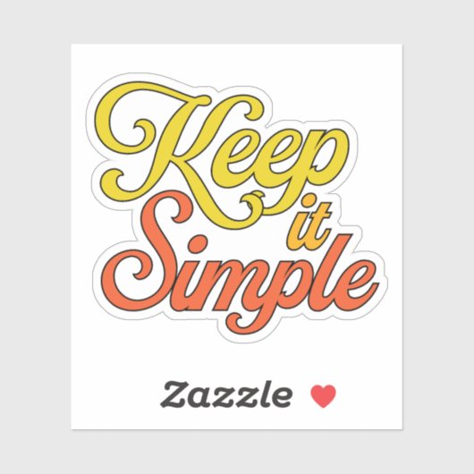 Houd Het Simpel Sticker (Geel) (Vel)