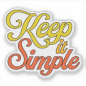 Houd Het Simpel Sticker (Geel) (Voorkant)