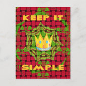 Houd het simpel: Vetgedrukte Gouden Rood Geweven B Briefkaart (Voorkant)