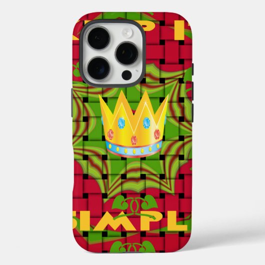 Houd het simpel: Vetgedrukte Gouden Rood Geweven B Case-Mate iPhone Case (Achterkant)