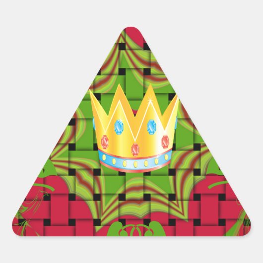 Houd het simpel: Vetgedrukte Gouden Rood Geweven B Driehoek Sticker (Voorkant)