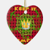 Houd het simpel: Vetgedrukte Gouden Rood Geweven B Keramisch Ornament (Rechts)