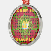 Houd het simpel: Vetgedrukte Gouden Rood Geweven B Metalen Ornament (Links)