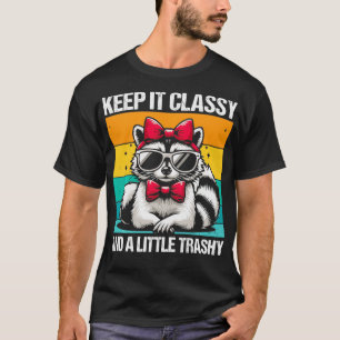 Houd het stijlvolle wasbeer met zonnebril en bowti t-shirt