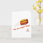 Houd het Vliegende Wenskaart van Lasagna's Kaart (Gele Bloem)