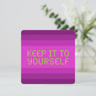 Houd het voor jezelf Pink Gfx Flat Kaart