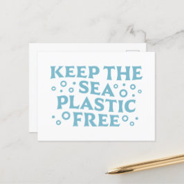Houd het zee plasticvrij om vervuiling te stoppen briefkaart