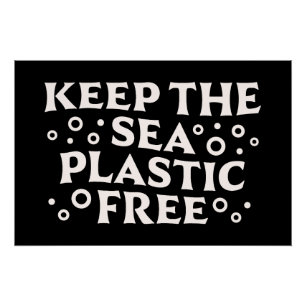 Houd het zee zonder plastic perfect poster