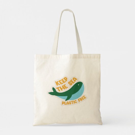 Houd het zee zonder plastic tote bag (Achterkant)