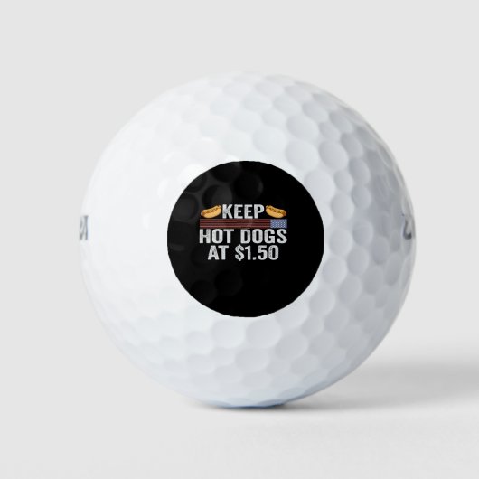 Houd Hotdogs op $1.50 Funny Inflatie Patriottisch Golfballen (Voorkant)