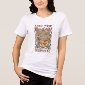 Houd je dromen levend Retro Boho Mushroom & Moth Tri-Blend Shirt (Voorkant)