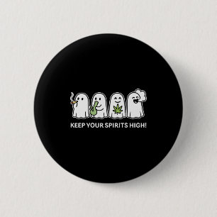 Houd Je Geestdrift Hoge Geest Rookt Wiet Halloween Ronde Button 5,7 Cm