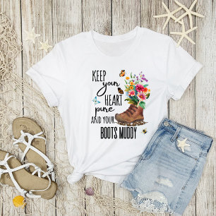 Houd je hart puur en je laarzen modderig schattig t-shirt