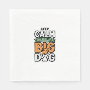 Houd je kalm Grote Hond Vintage Vector Design_1 Servet
