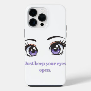 "Houd je ogen open" Anime Esthetische Telefoonhoes iPhone 14 Pro Max Hoesje