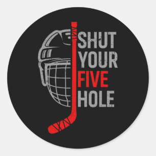 Houd je vijf vasthoudende grappige hockey-tee-shir ronde sticker