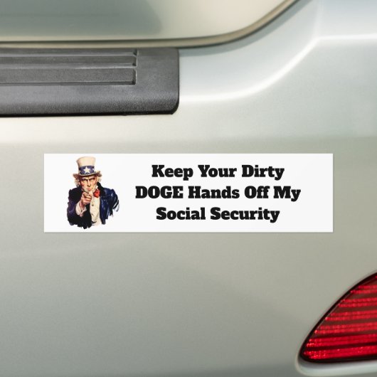 Houd je vuile DOGE handen van mijn sociale zekerhe Bumpersticker (Op auto)