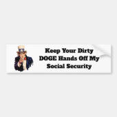 Houd je vuile DOGE handen van mijn sociale zekerhe Bumpersticker (Voorkant)