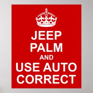 Houd kalm Auto Correct Poster van de Bron