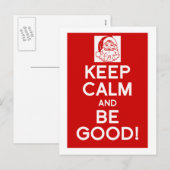 Houd Kalm & ben het goede briefkaart van Kerstmis (Voorkant / Achterkant)