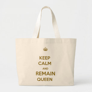 Houd Kalm blijven Koningin Style 1 Grote Tote Bag