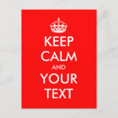 Houd kalm briefkaart | tekstontwerp (Voorkant)