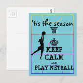 Houd kalm dit is het netball-seizoen briefkaart (Voorkant / Achterkant)