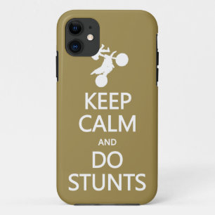 Houd Kalm & doe van de de douanekleur van Stunts iPhone 11 Hoesje