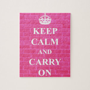 Houd Kalm & draag Roze Legpuzzel