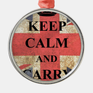 Houd Kalm dragen Britse Vlag Metalen Ornament