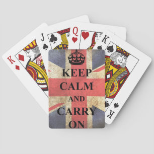 Houd Kalm dragen Britse Vlag Pokerkaarten