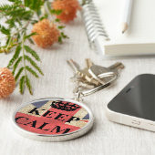 Houd Kalm dragen Britse Vlag Sleutelhanger (Zijkant)