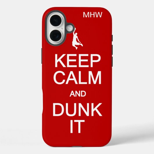 Houd kalm & Dunk het aangepaste monogram hoesjes (Achterkant)