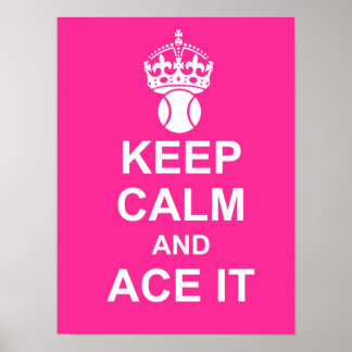 Houd kalm en ace Het Poster in Roze