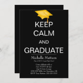 Houd kalm en Afstuderen Uitnodigingen (Voorkant / Achterkant)