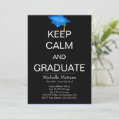 Houd kalm en Afstuderen Uitnodigingen (Staand voorkant)