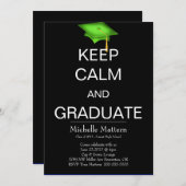 Houd kalm en Afstuderen Uitnodigingen (Voorkant / Achterkant)
