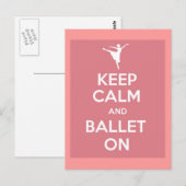 Houd kalm en ballet aan briefkaart (Voorkant / Achterkant)