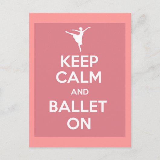 Houd kalm en ballet aan briefkaart (Voorkant)